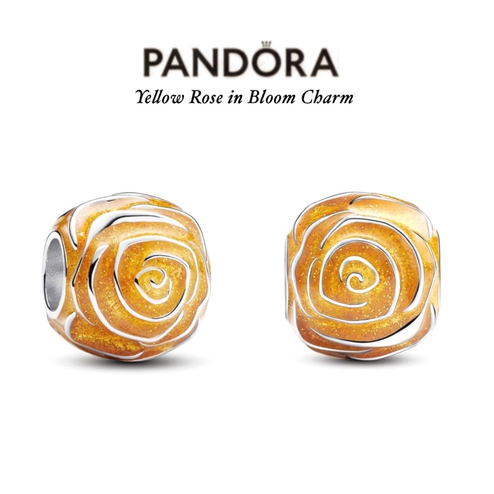 PANDORA Yellow Rose in Bloom Charm